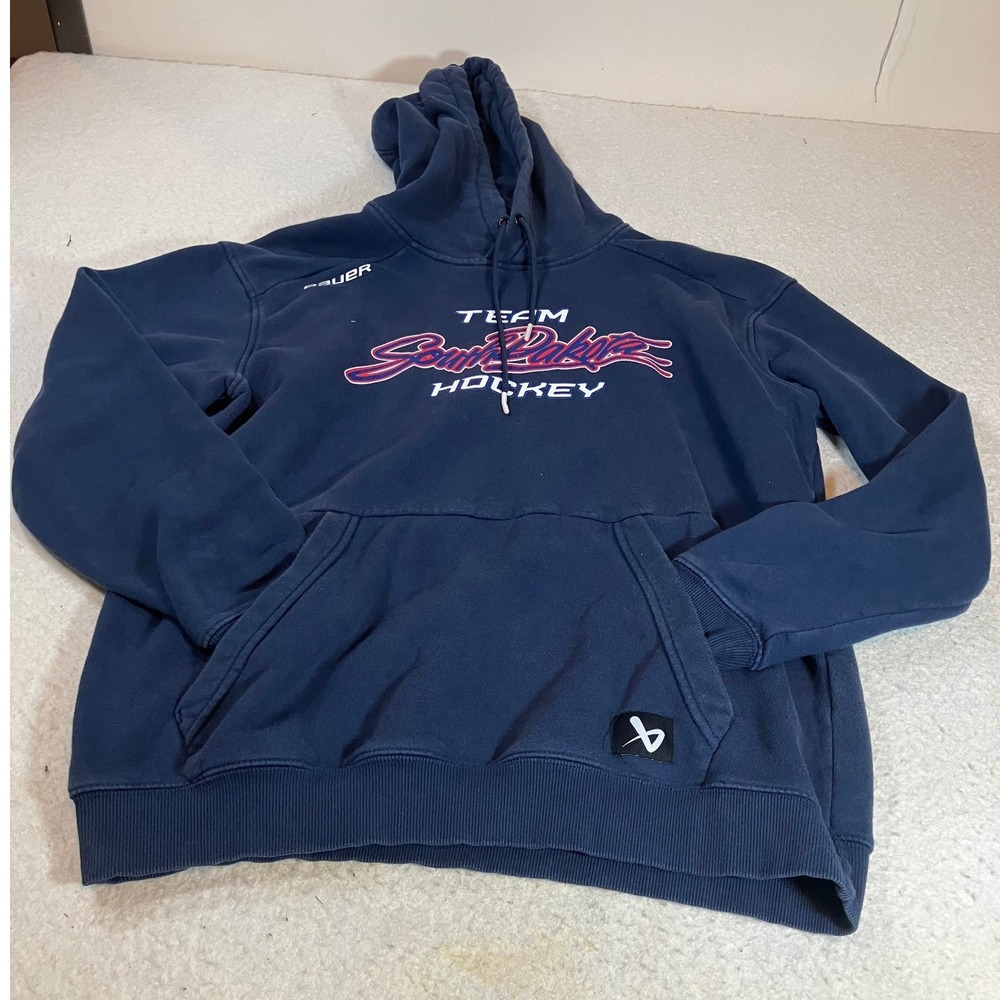 Bauer Team South Dakota Hockey Hoodie Mens Navy Blue Pullover Sweatshirt